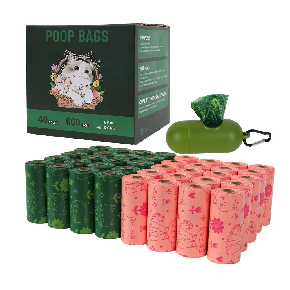 40 rolls of biodegradable pet garbage bag dog litter bag lemon fragrance fecal bag