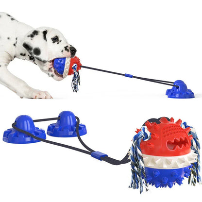 Strong Suction Cup Dog Toy Molar Dog Products Bite Resistant Sound Ball a Pet Products