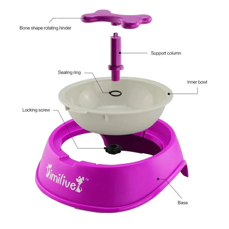 Rotary Anti Choke Pet Feeder dog Slow Eating Drink Bowl Bone Shaped Prevent Gluttony Obesity Anti-skid Pet Supply sport dish