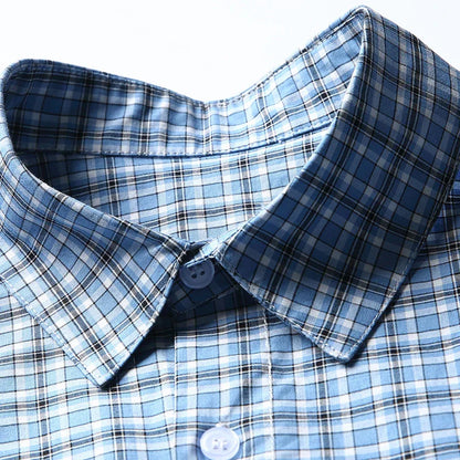 Long sleeved checkered shirt men's casual shirt