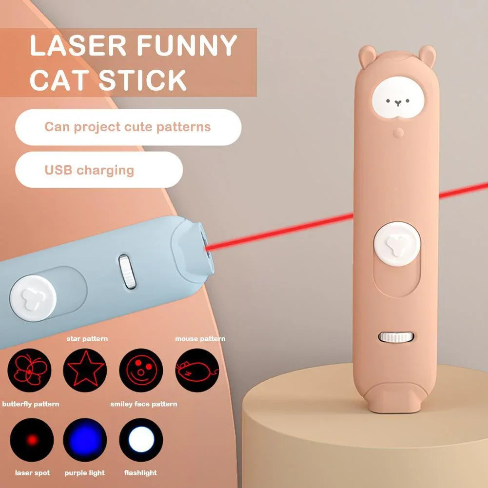 Pet Supplies Cat Laser Pen Infrared Spotlight Feather Bell Cat Toy Set Funny Cat Stick