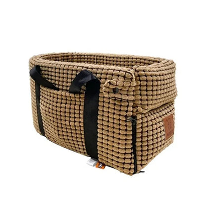 Portable Pet Bed In Car Seat Booster Dog Car Seat Bed First Class with Clip-On Safety Leash