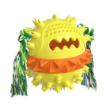 Dog Toy Rubber Ball Chew Dispenser Leakage Food Play Ball Interactive Pet  Teething Training