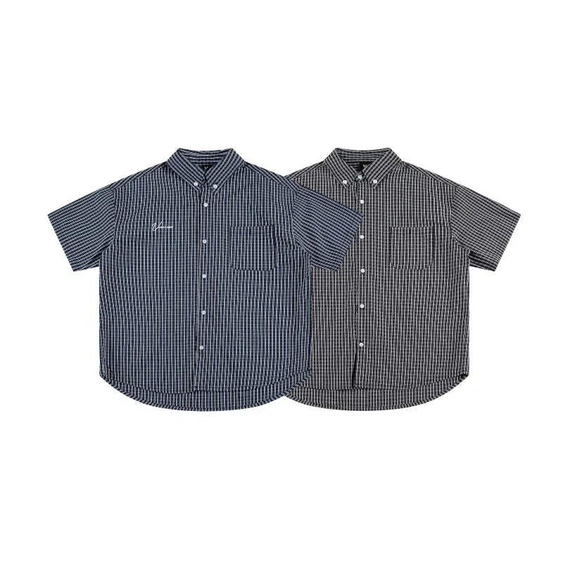 Plaid shirt men's and women's silhouette shirt