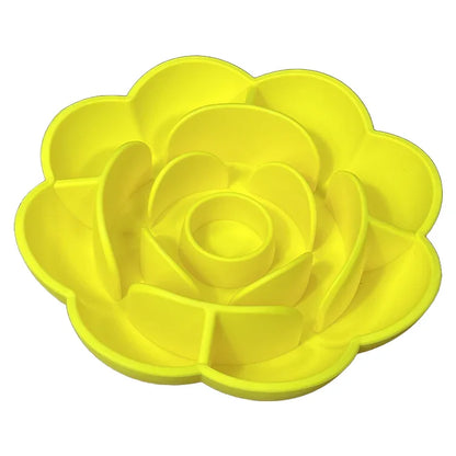 New Portable Dog Bowl Pet Feeder Licking Silicone Dog Bowl Slow Feeder Flower