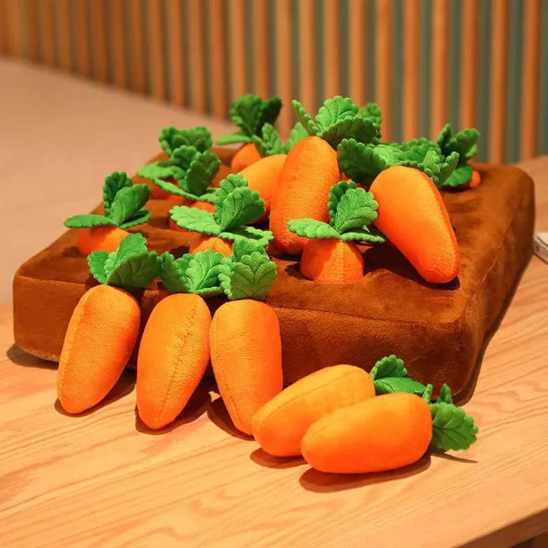 Pull Radish Plush Toy Pet Chewing Doll Fruit Vegetable Field Picking Mushrooms Early Education