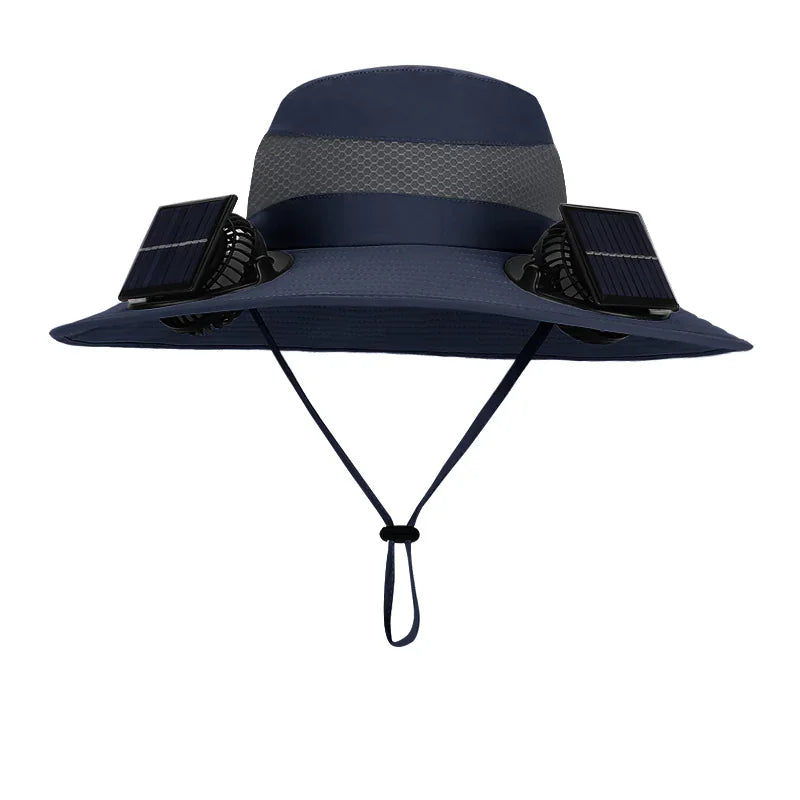 Solar-Powered Dual Fan Hat