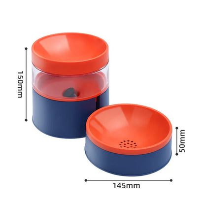 Dog Bowl Contrast Color Automatic Feeder Pet Bowl Increased Neck Protection Water Dispenser Dual-Purpose Dog Food Basin