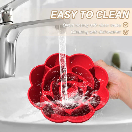 New Portable Dog Bowl Pet Feeder Licking Silicone Dog Bowl Slow Feeder Flower