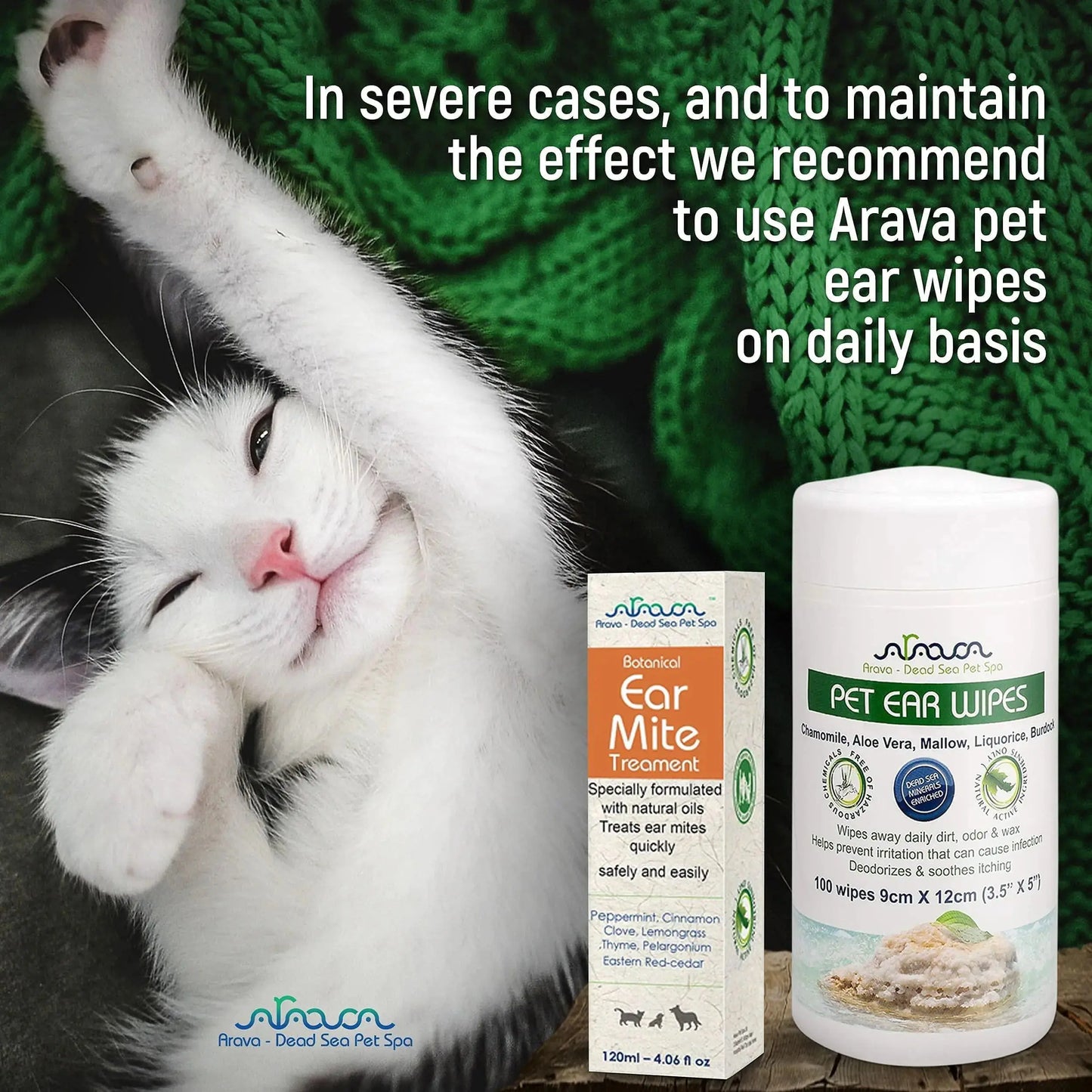 Pet Ear Mite Relief for Dogs & Cats BabyFour