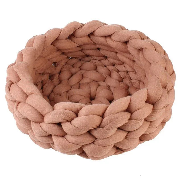 Braided Dog Bed Warming Dog House Soft Pet Nest Kennel Dog Baskets Indoor Sleeping Bag Cat Cage Puppy Cave Bed Sofa Plus Size