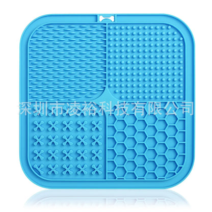 Pet Licking Pad New Pet Food Utensils Dog Slow Food Pad Placemat Sucker Slow Food Pad Dog Licking Pad