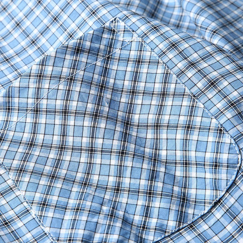 Long sleeved checkered shirt men's casual shirt