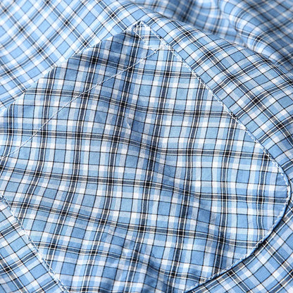 Long sleeved checkered shirt men's casual shirt