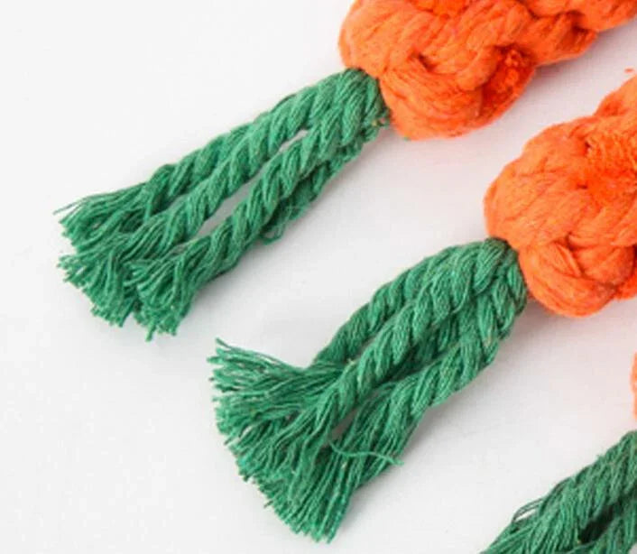 Pet Cotton Rope Carrot Dog Hand-Woven Cotton Rope Carrot Dog Molar Teeth Cleaning Pet Toy Buy One Get One Free