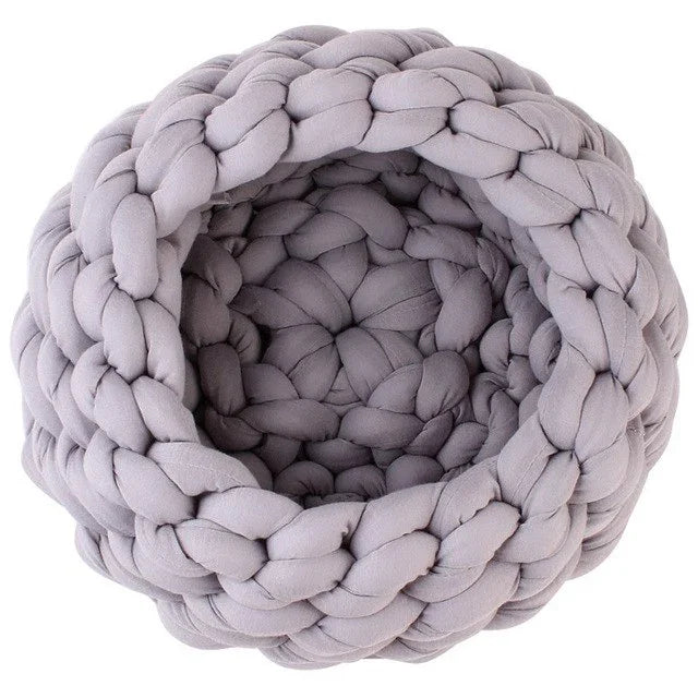 Braided Dog Bed Warming Dog House Soft Pet Nest Kennel Dog Baskets Indoor Sleeping Bag Cat Cage Puppy Cave Bed Sofa Plus Size
