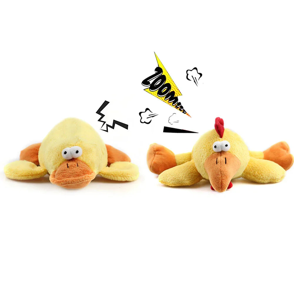 Bite Resistant Plush Pet Toy Dog Educational Supplies Little Yellow Duck Chicken Set Sounding Toy