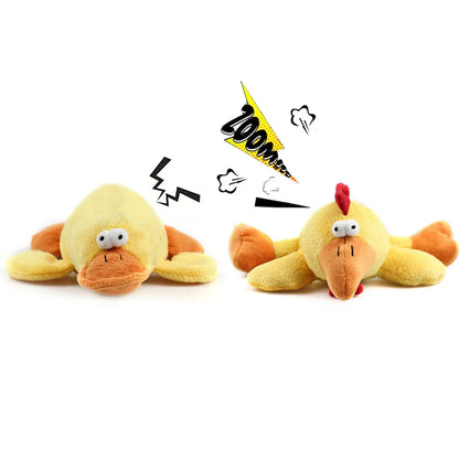 Bite Resistant Plush Pet Toy Dog Educational Supplies Little Yellow Duck Chicken Set Sounding Toy