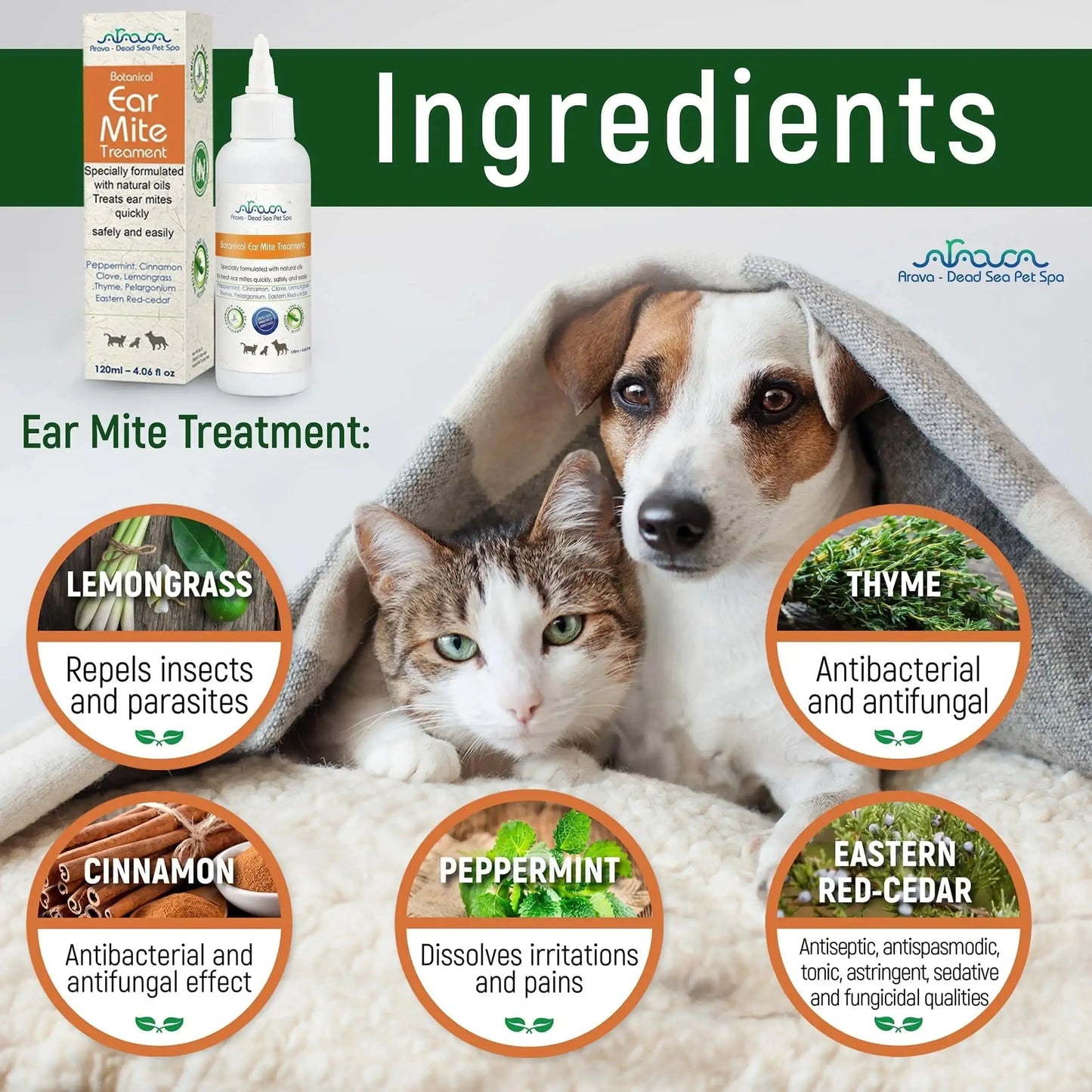 Pet Ear Mite Relief for Dogs & Cats BabyFour