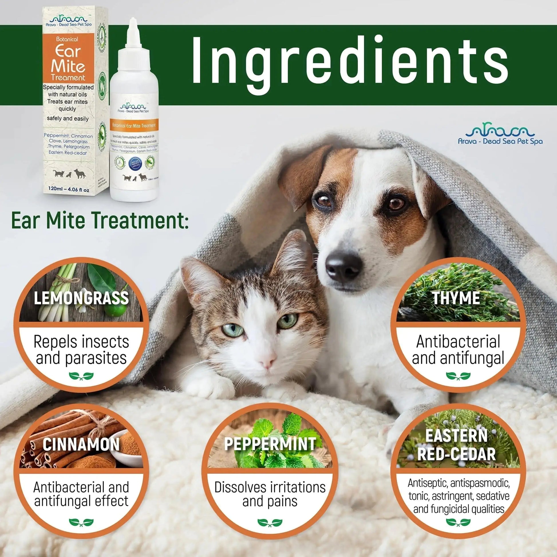 Pet Ear Mite Relief for Dogs & Cats BabyFour