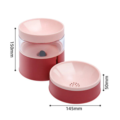 Dog Bowl Contrast Color Automatic Feeder Pet Bowl Increased Neck Protection Water Dispenser Dual-Purpose Dog Food Basin