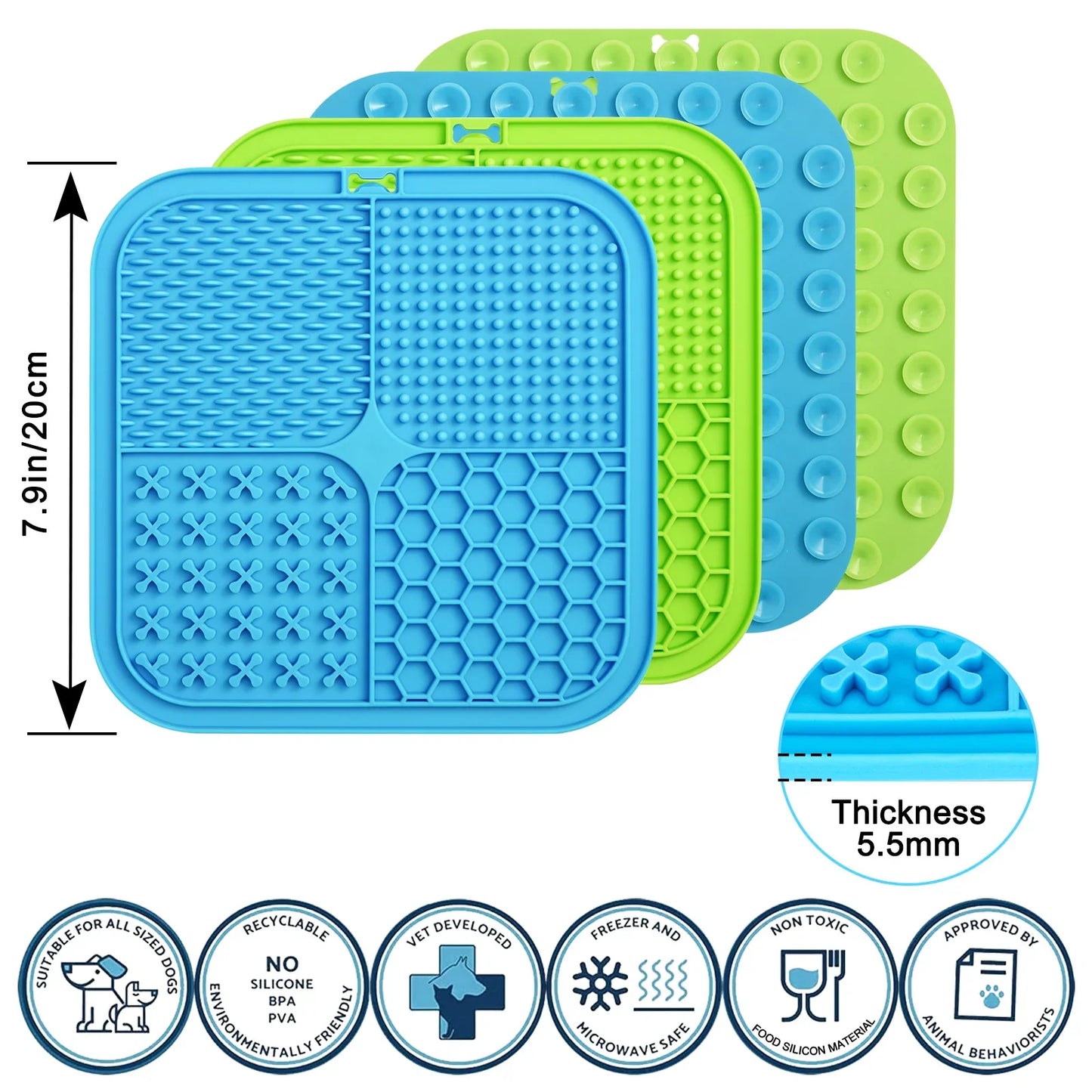 Pet Licking Pad New Pet Food Utensils Dog Slow Food Pad Placemat Sucker Slow Food Pad Dog Licking Pad