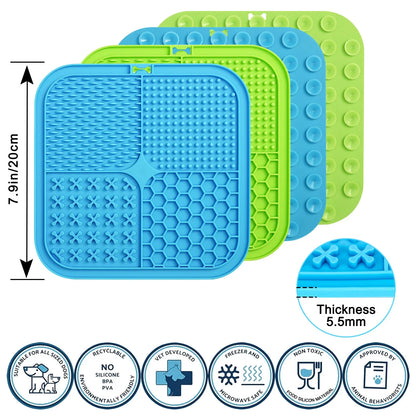 Pet Licking Pad New Pet Food Utensils Dog Slow Food Pad Placemat Sucker Slow Food Pad Dog Licking Pad