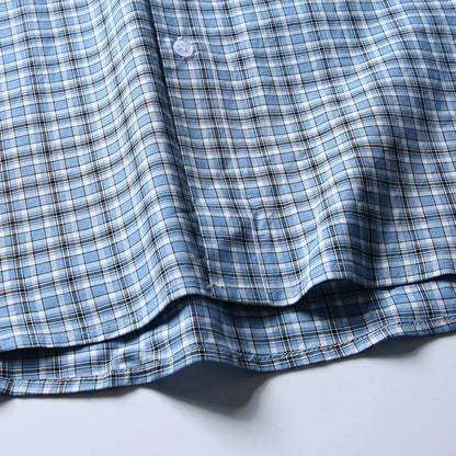 Long sleeved checkered shirt men's casual shirt