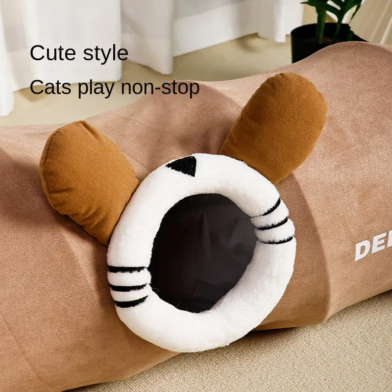 Cat Rolling Cage Toy Hide-and-Seek Straight Tunnel Cat Bed Universal Pet Cat Tunnel