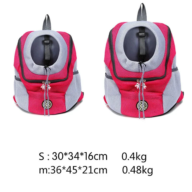New Outdoor Nylon Pet Dog Carrier Bag Double Shoulder Portable Travel Dog Pet Backpack Mesh Pet Front Bag