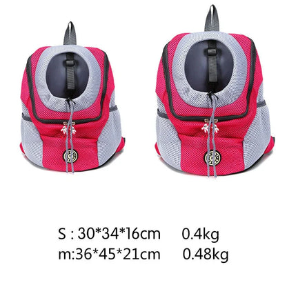 New Outdoor Nylon Pet Dog Carrier Bag Double Shoulder Portable Travel Dog Pet Backpack Mesh Pet Front Bag