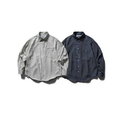 Long Sleeve Shirt Stripe Shirt Men