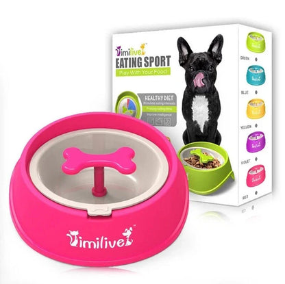 Rotary Anti Choke Pet Feeder dog Slow Eating Drink Bowl Bone Shaped Prevent Gluttony Obesity Anti-skid Pet Supply sport dish