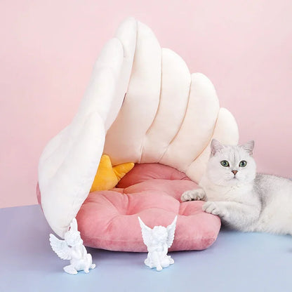Dog Cave Bed Comfortable Winter Warm Puppy Cats Sleeping Mat Bed Love Heart Shape Angel Wings Soft Cat Bed