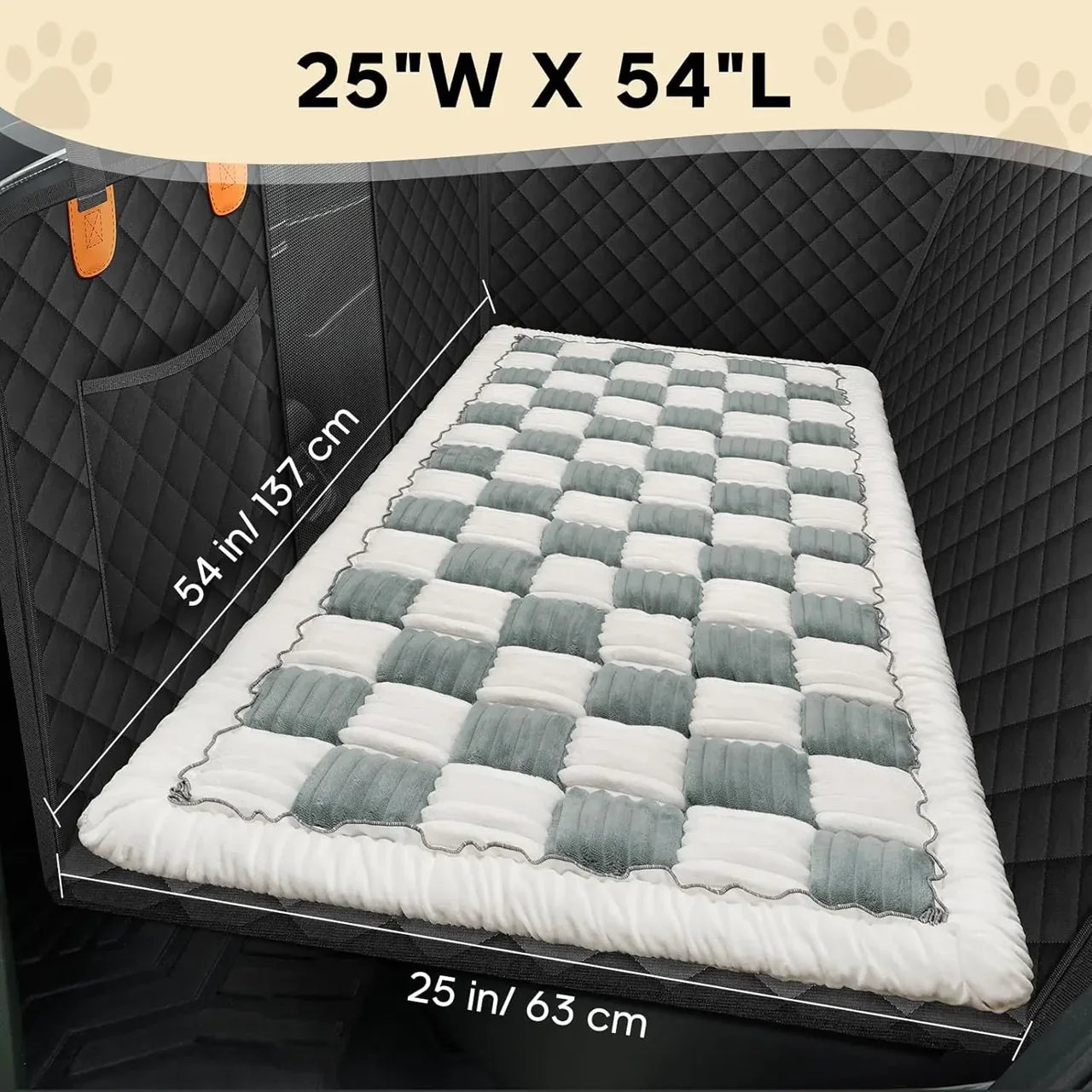 Sleeping Car Mat Pet Thickened Seat Pad Car Back Seat Checkered Dog Bed In Stock Factory Wholesale