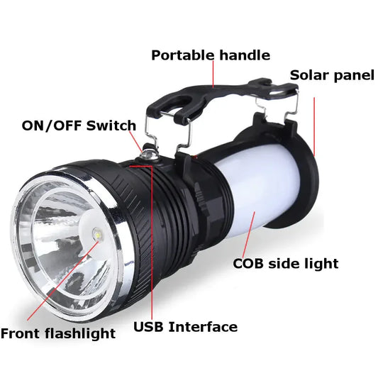 Portable Solar LED Lantern and Camping Light