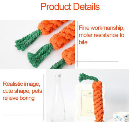Pet Cotton Rope Carrot Dog Hand-Woven Cotton Rope Carrot Dog Molar Teeth Cleaning Pet Toy Buy One Get One Free