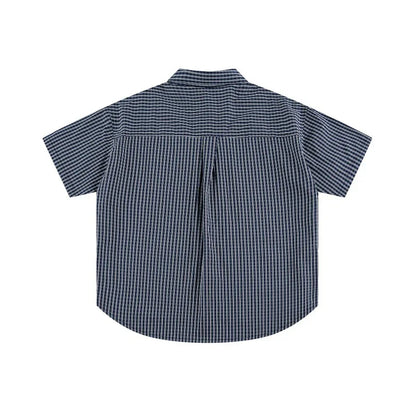 Plaid shirt men's and women's silhouette shirt