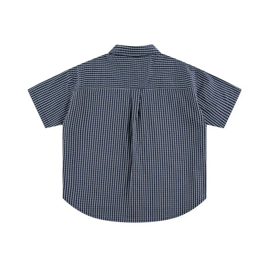 Plaid shirt men's and women's silhouette shirt