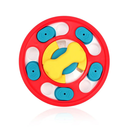 Rotating feeding toy slow food bowl dog turntable chew resistant training puzzle dog toy