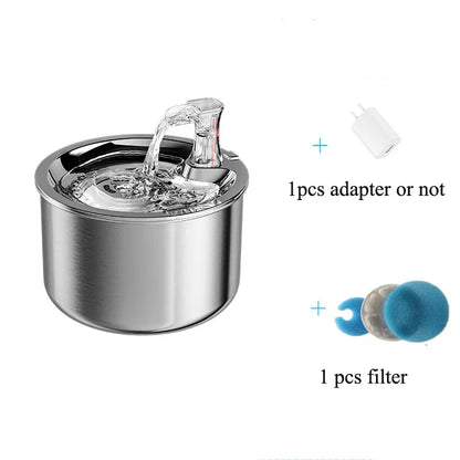 Stainless Steel Cat Water Dispenser Automatic Over-Circulation Flow Pet Smart Water Dispenser Cat And Dog Filter Drinking Bowl
