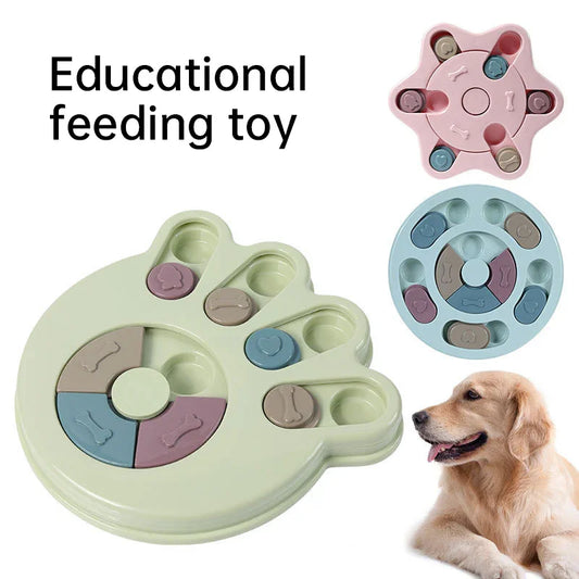 Claw Print Dog Toy Pet Puzzle Slow Food Toy Leakage Plate Training Interactive Slow Food Plate