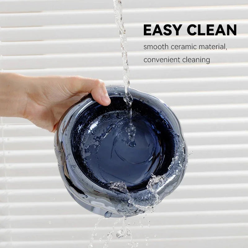 Electroplated Mirror Ceramic Cat Bowl Pet Bowl