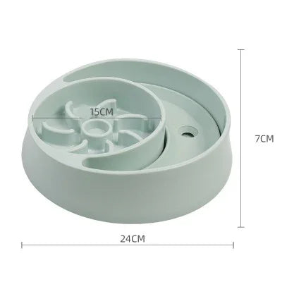 Sun Moon Shaped Drinking And Eating Dual-Use Cat Dog Bowl Slow Eating Bowl Cat Dog Bowl Large Anti Choking Dog Bowl
