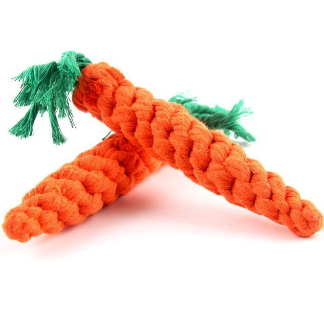 Pet Cotton Rope Carrot Dog Hand-Woven Cotton Rope Carrot Dog Molar Teeth Cleaning Pet Toy Buy One Get One Free