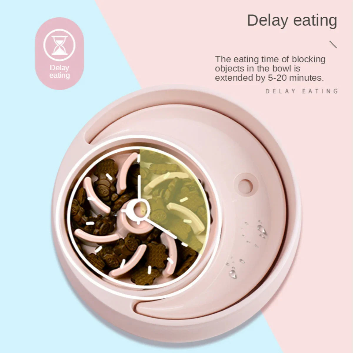 Sun Moon Shaped Drinking And Eating Dual-Use Cat Dog Bowl Slow Eating Bowl Cat Dog Bowl Large Anti Choking Dog Bowl