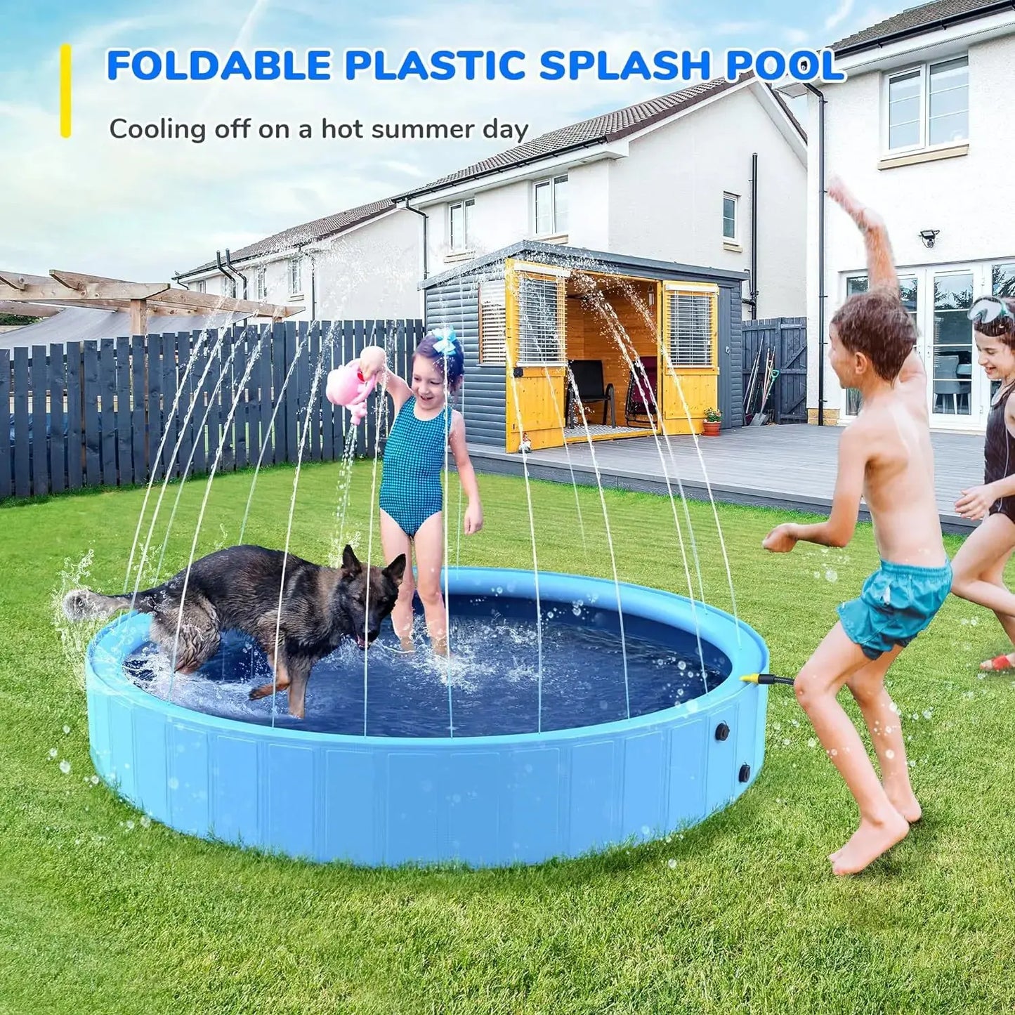 Foldable Pet Splash Pool for Dogs and Bathing Fun BabyFour