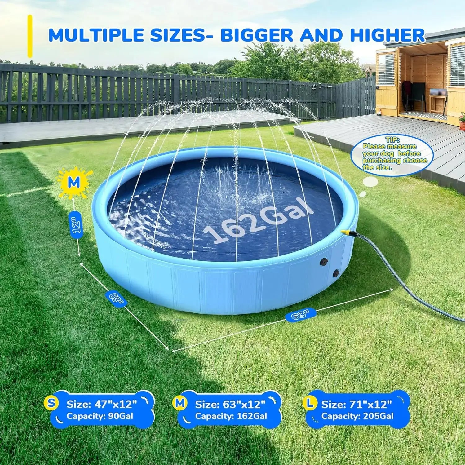 Foldable Pet Splash Pool for Dogs and Bathing Fun BabyFour