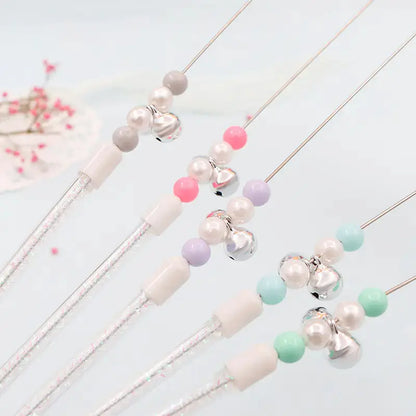 Vibrant Rabbit Fur Teaser Wand with Bell BabyFour