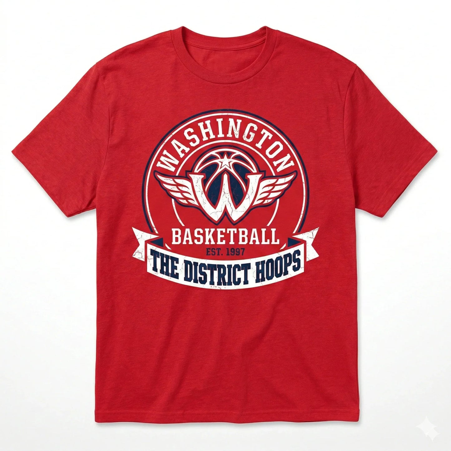 Washington Basketball Fan Apparel - Vintage Style District Hoops Graphic - Premium T-Shirt, Tank Top, Long Sleeve, Sweatshirt, Hoodie